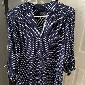 NWT Market & Spruce Navy Blue & White Top